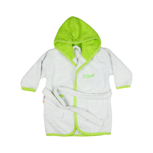 Baby Hooded Bathrobe - Lime Green