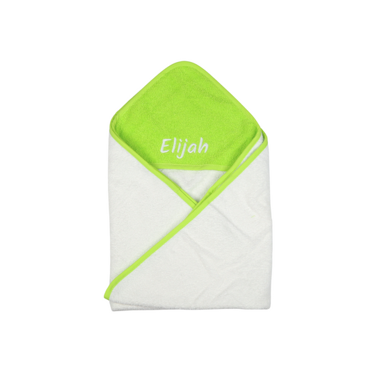 Lime green baby hooded towel
