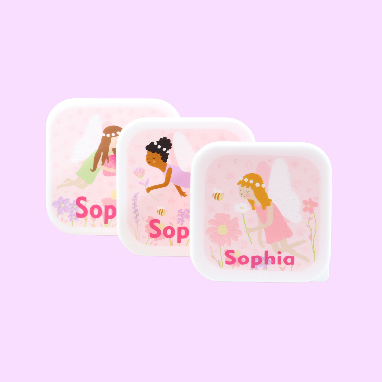 Personalised Fairy Lunch Boxes - Set of 3