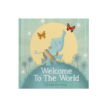 Personalised Luxury Baby Keepsake Box Gift Hamper - Welcome To The World - Blue