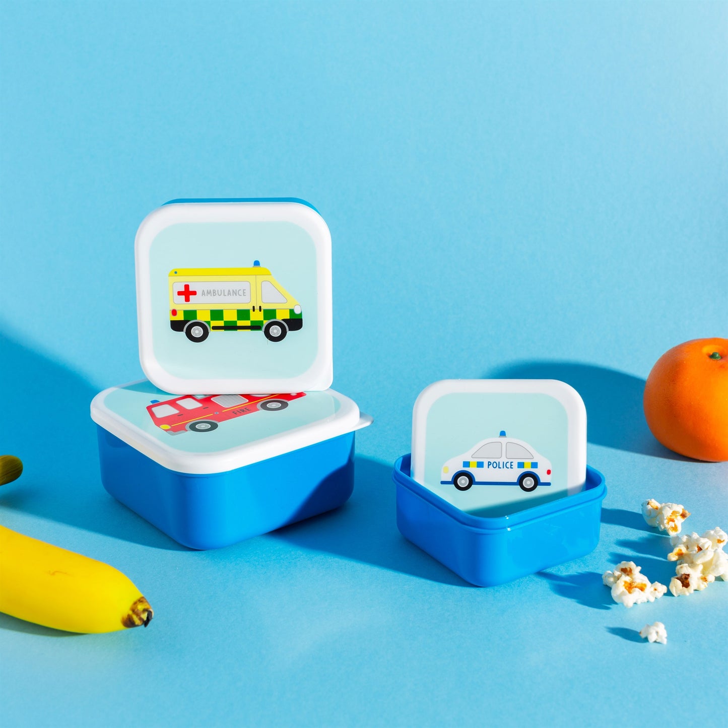 Personalised Transport Lunch Boxes - Set of 3