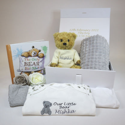 Our Little Bear Large Baby Gift Hamper – White/Grey