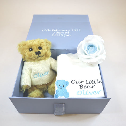 Our Little Bear Medium Baby Gift Hamper - Blue