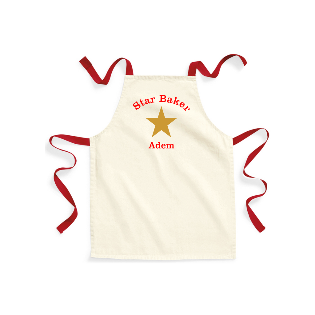 Red & Gold starbaker design apron_Red