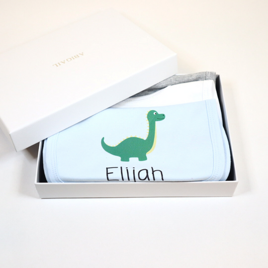 Personalised Baby Bib Gift Set - Dino  My Little One